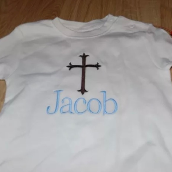 Size 0-3 Months Baby Jay White One Piece Romper Easter Sleeper JACOB Cross New - Picture 2 of 5